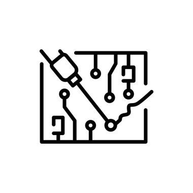 Soldering olor line icon. Metal work. Pictogram for web page.
