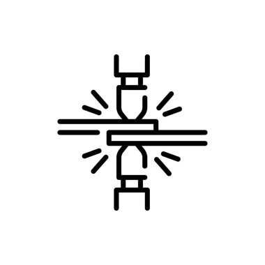 Spot welding olor line icon. Metal work. Pictogram for web page.