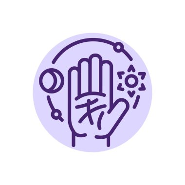 Chiromancy line icon. Isolated vector element. 