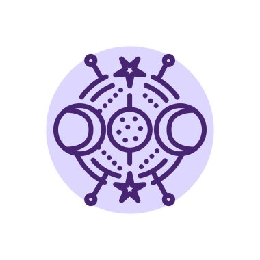 Mystical ornament line icon. Isolated vector element. 