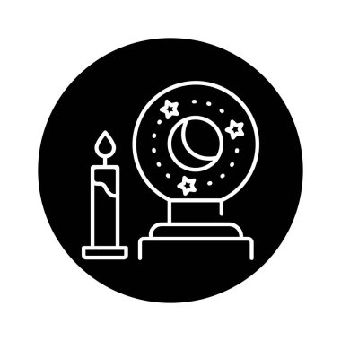 Crystal Ball line icon. Isolated vector element. 
