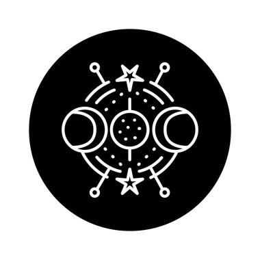 Mystical ornament line icon. Isolated vector element. 