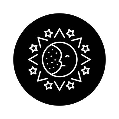 Mystical ornament line icon. Isolated vector element. 