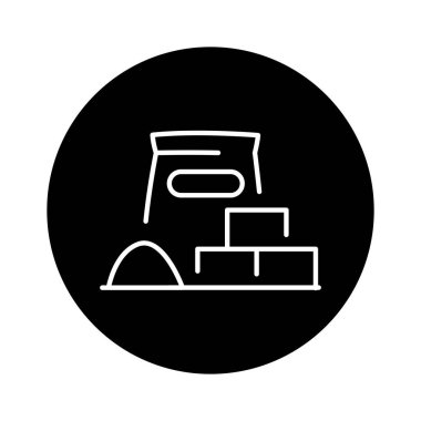 Building materials black line icon. Pictogram for web page