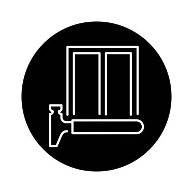 Installation windows black line icon. Pictogram for web page