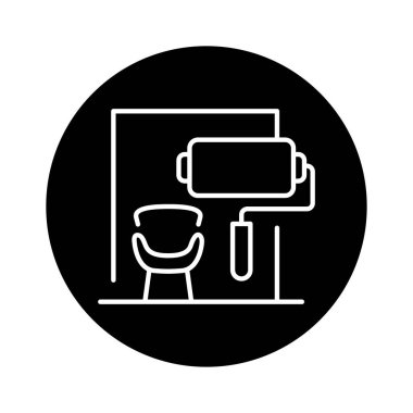 Interior decoration black line icon. Pictogram for web page