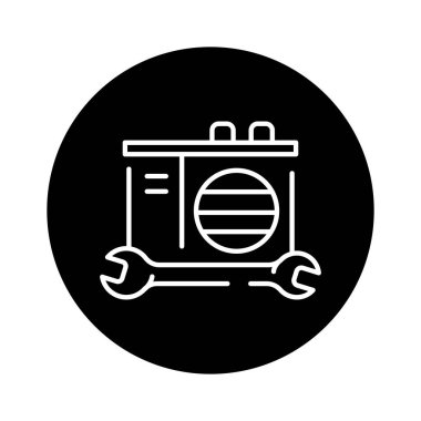 Ventilation installation black line icon. Pictogram for web page