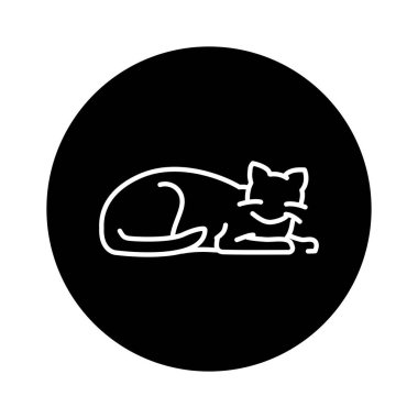 Uyuyan mutlu kedi rengi ikonu. Web sayfası için resim grafiği