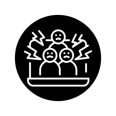 Cyberbullying olor line icon. Pictogram for web page.