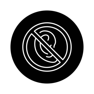 Loss hearing color line icon. Disability. Isolated vector element. 