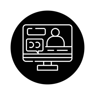 Disabled subtitles color line icon. Disability. Isolated vector element. 