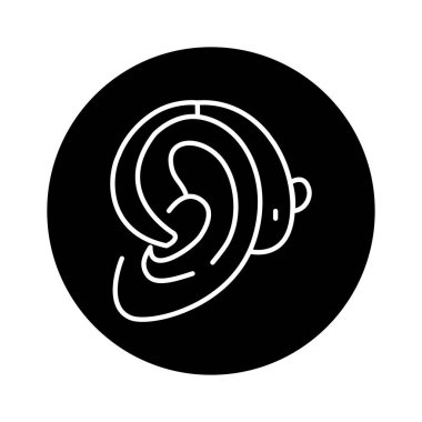 Hearing aid color line icon. Disability. Isolated vector element. 