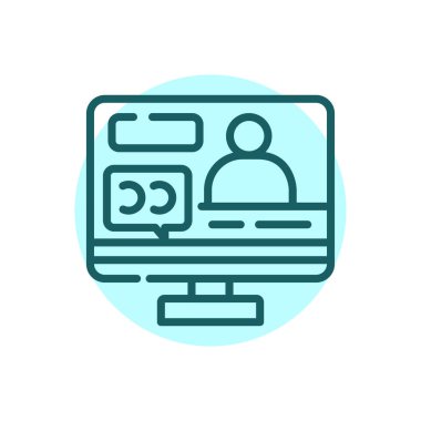 Disabled subtitles color line icon. Disability. Isolated vector element. 