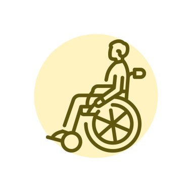 Invalid color line icon. Disability. Isolated vector element. 