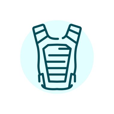 Bulletproof vest black line icon. Military uniform