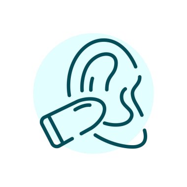 Ear plug black line icon. Face safety. 