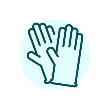 Gloves rubber black line icon. Hands safety. 