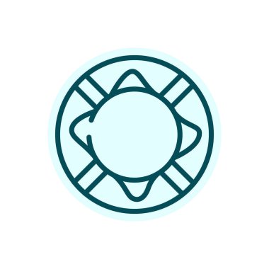 Lifebuoy black line icon. Swim equipment.