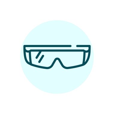 Protection glasses black line icon. Eye safety. 