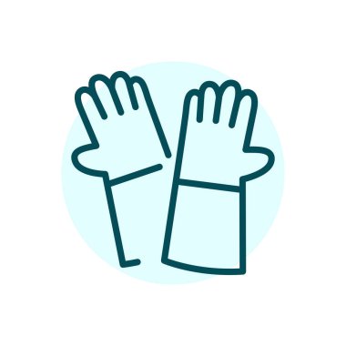 Protective gloves black line icon. Work uniform. 