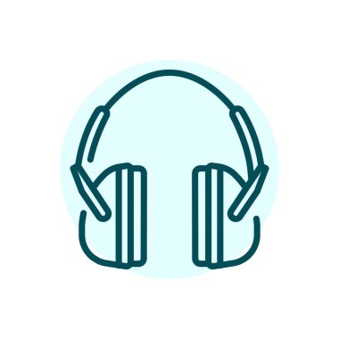 Protective headphones black line icon. Safety earmuffs. 