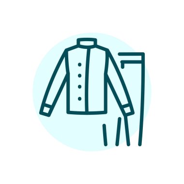 Protective suit black line icon. Safety uniform. 