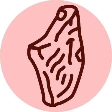 Sığır eti renk çizgisi simgesi. Et doğrama. 