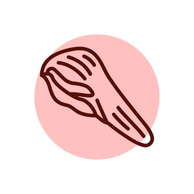 Biftek dili renk çizgisi simgesi. Et doğrama. 