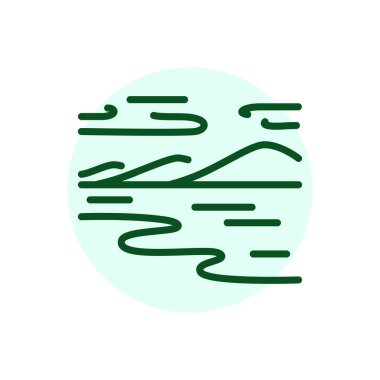 Tundra black line icon. Nature landscape. Pictogram for web page.