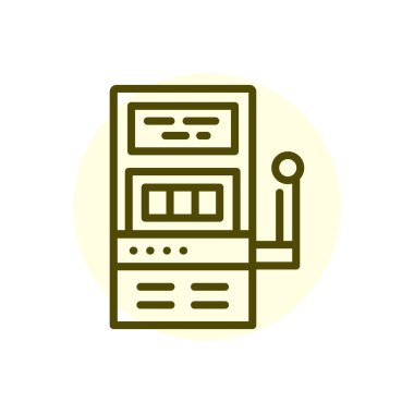 Slot machine black line icon. Casino game. 