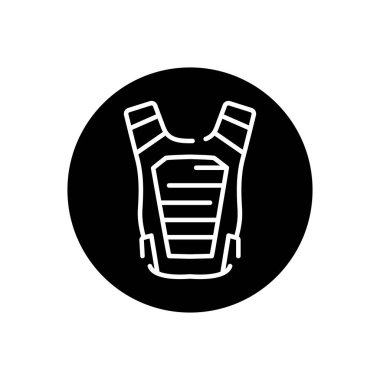 Bulletproof vest black line icon. Military uniform