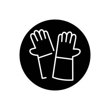 Protective gloves black line icon. Work uniform. 