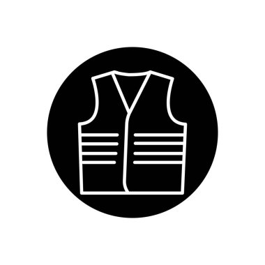 Protective waistcoat black line icon. Safety uniform. 