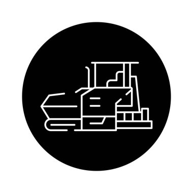 Asphalt paver car olor line icon. Road construction. Pictogram for web page