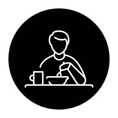 Eat food line icon. Routine. 