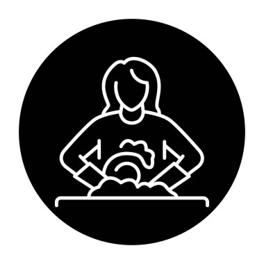 Wash dishes line icon. Routine. 