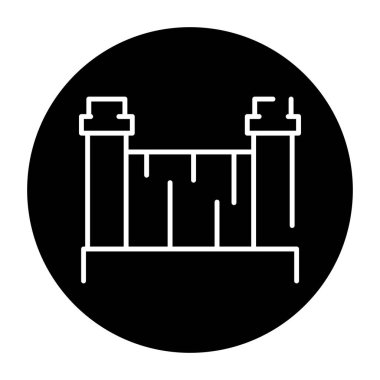 Fence olor line icon. Pictogram for web page.