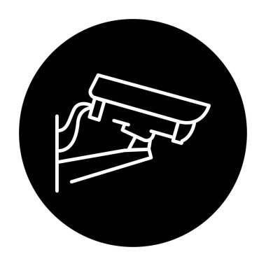 Surveillance camera olor line icon. Pictogram for web page.