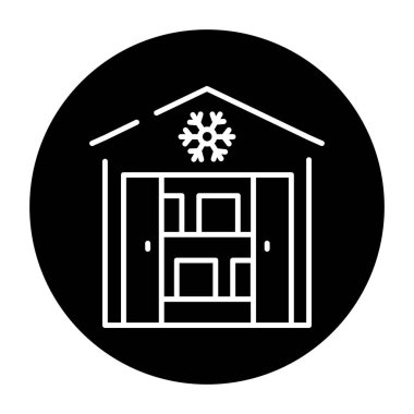 Refrigeration warehouse olor line icon. Pictogram for web page.