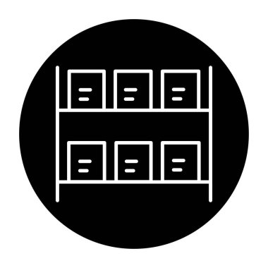 Rack with goods olor line icon. Pictogram for web page.