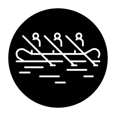 Rafting black line icon. Water activity.