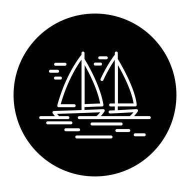 Sailing black line icon. Water activity.