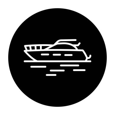 speedboat black line icon. Water activity.