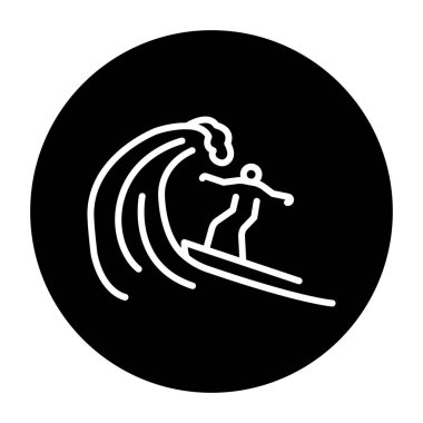 Surfing black line icon. Water activity.