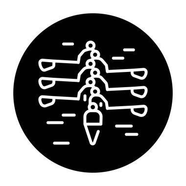 Sweep Rowing black line icon. Water activity.