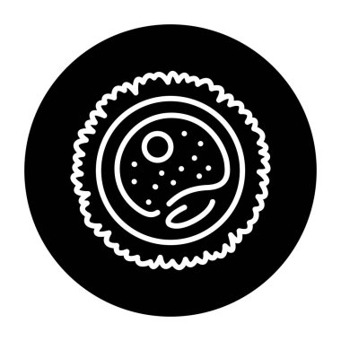 Egg cell black line icon. Fertilization. 