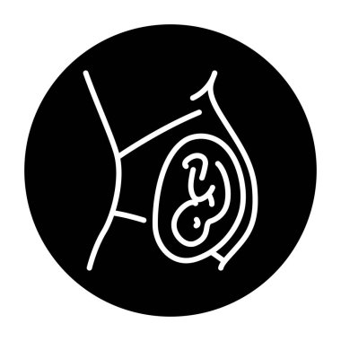 Pregnant woman black line icon. Fertilization. Pictogram for web page