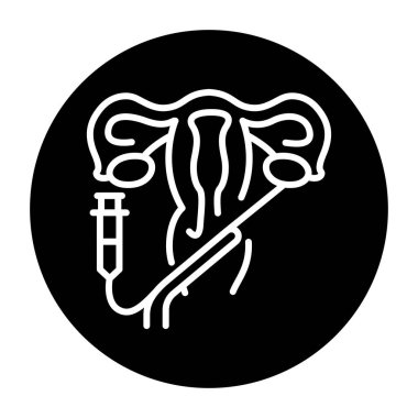 Transvaginal oocyte retrieval black line icon. Fertilization. Pictogram for web page