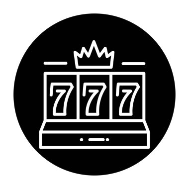 777 black line icon. Casino game. Pictogram for web page