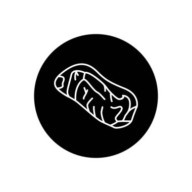 Biftek çizgili renk çizgisi simgesi. Et doğrama. 